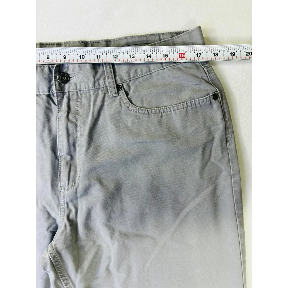 Van Heusen Studio Mens Gray Straight Leg Five Pocket Casual Pants 34x30